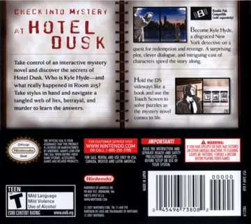 Hotel Dusk - Room 215 (USA) box cover back